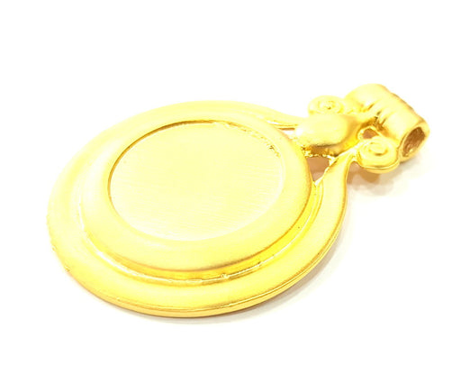 Gold Plated Medallion Pendant , Pendant Blank (70x50mm)  G6300