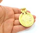 Gold Plated Medallion Pendant , Pendant Blank (70x50mm)  G6300