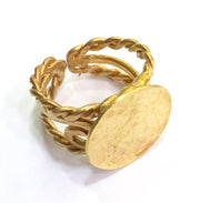 Raw Brass Ring Blank Bezel Settings Cabochon Base Mountings  Adjustable Ring Blank  (20mm Blank)  G6678