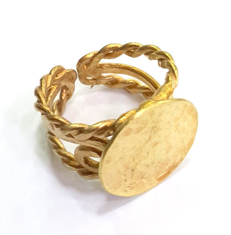 Raw Brass Ring Blank Bezel Settings Cabochon Base Mountings  Adjustable Ring Blank  (20mm Blank)  G6678