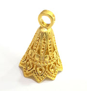 Gold Plated Brass Cones  Bead Caps  (34x23 mm) , Findings , G6679