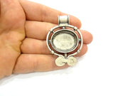 Antique Silver Tribal Pendants Ethnic Pendant (54x40mm) Antique Silver Plated G6681
