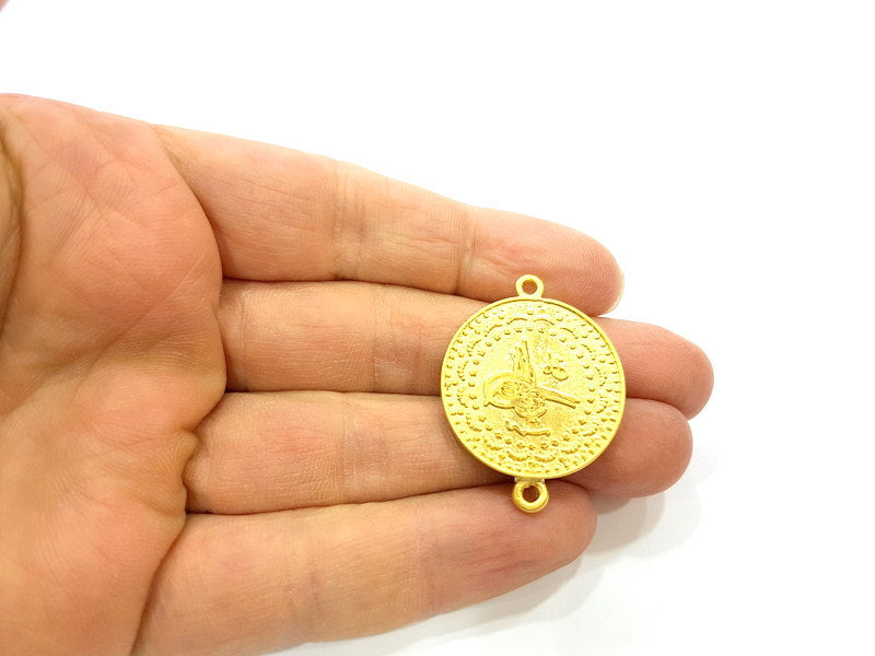 Gold Connector Charms Gold Plated Ottoman Signature Charms (27mm)  G6688