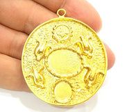 Gold Pendant Blank Pendants Gold Plated Pendant (47mm)  G6691