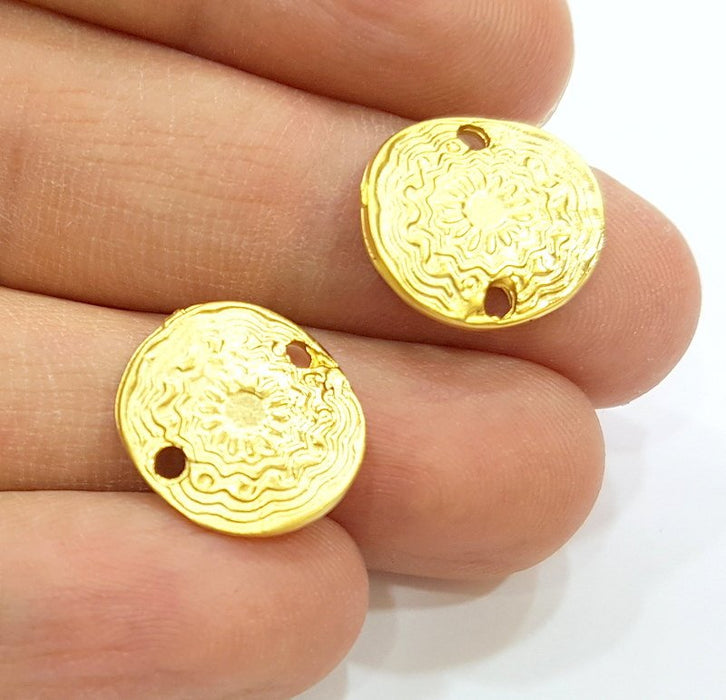 6 Gold Connector Gold Plated Pendant  (16x15mm)  G6696