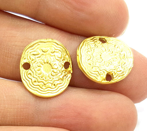 6 Gold Connector Gold Plated Pendant  (16x15mm)  G6696