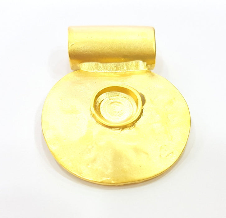 Gold Pendant Blank Gold Plated Pendant (35mm)  G6697