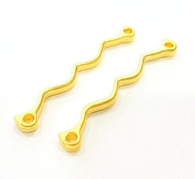2 Gold Connector Gold Plated Necklace Connector (50x3mm)  G6698