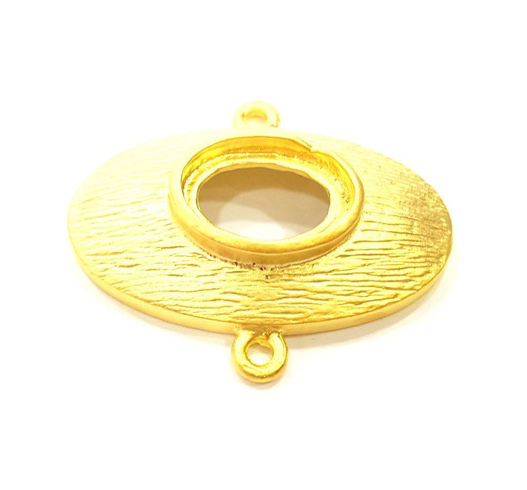 2 Gold Pendant Blank Gold Plated Connector (33x29mm)  G6700