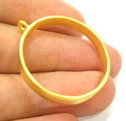 Gold Bezel Base Setting Necklace Blank Mountings Gold Plated Brass (30 mm blank) G6711