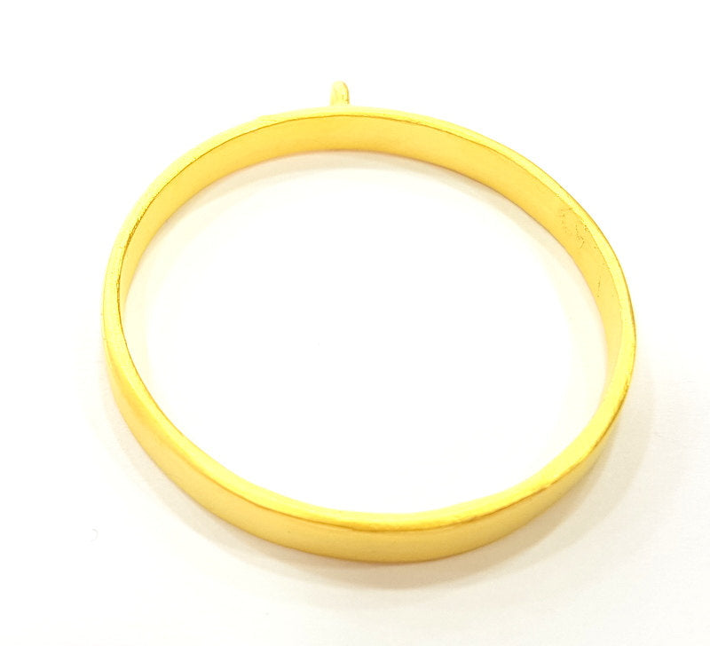 Gold Bezel Base Setting Necklace Blank Mountings Gold Plated Brass (40 mm blank) G6712