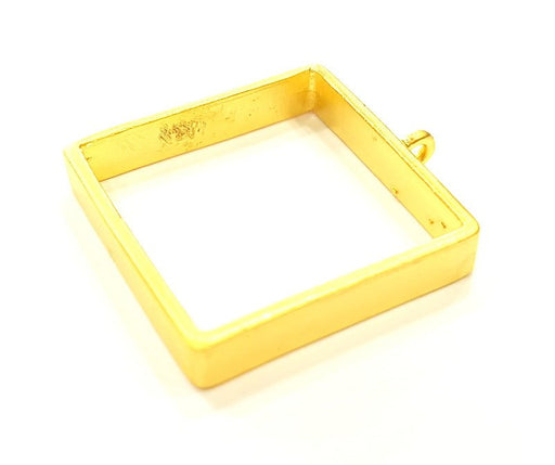 Gold Bezel Base Setting Necklace Blank Mountings Gold Plated Brass (25 mm blank) G6714