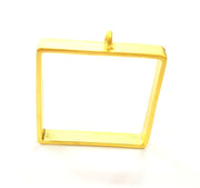 Gold Bezel Base Setting Necklace Blank Mountings Gold Plated Brass (30 mm blank) G6715