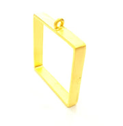 Gold Bezel Base Setting Necklace Blank Mountings Gold Plated Brass (30 mm blank) G6715