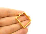 Gold Bezel Base Setting Necklace Blank Mountings Gold Plated Brass (30 mm blank) G6715