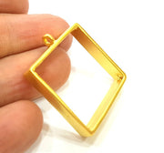 Gold Bezel Base Setting Necklace Blank Mountings Gold Plated Brass (30 mm blank) G6715