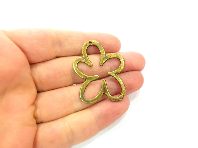 2 Pcs Antique Bronze Pendant , Earring Component,  (42x35mm) G6310