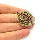 2 Pcs Antique Bronze Medallion Pendant (35mm) G6311
