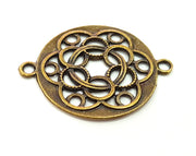 2 Pcs Antique Bronze Medallion Pendant (35mm) G6311