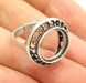 Silver Ring Blank Ring Settings Ring Bezel Base Cabochon Mountings Adjustable (for 12mm,2mm stone blanks) Oxidized Silver Plated Brass G6747