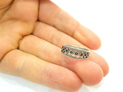 Silver Ring Blank Ring Settings Ring Bezel Base Cabochon Mountings Adjustable (for 2mm stone tiny blanks) Oxidized Silver Plated Brass G6762