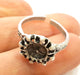 Silver Ring Blank Ring Settings Ring Bezel Base Cabochon Mountings Adjustable (for 8mm stone tiny blanks) Oxidized Silver Plated Brass G6764
