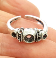 Silver Ring Blank Ring Setting Ring Bezel Base Cabochon Mountings Adjustable(for 5mm,3mm stone blanks)Oxidized Silver Plated Brass G6769