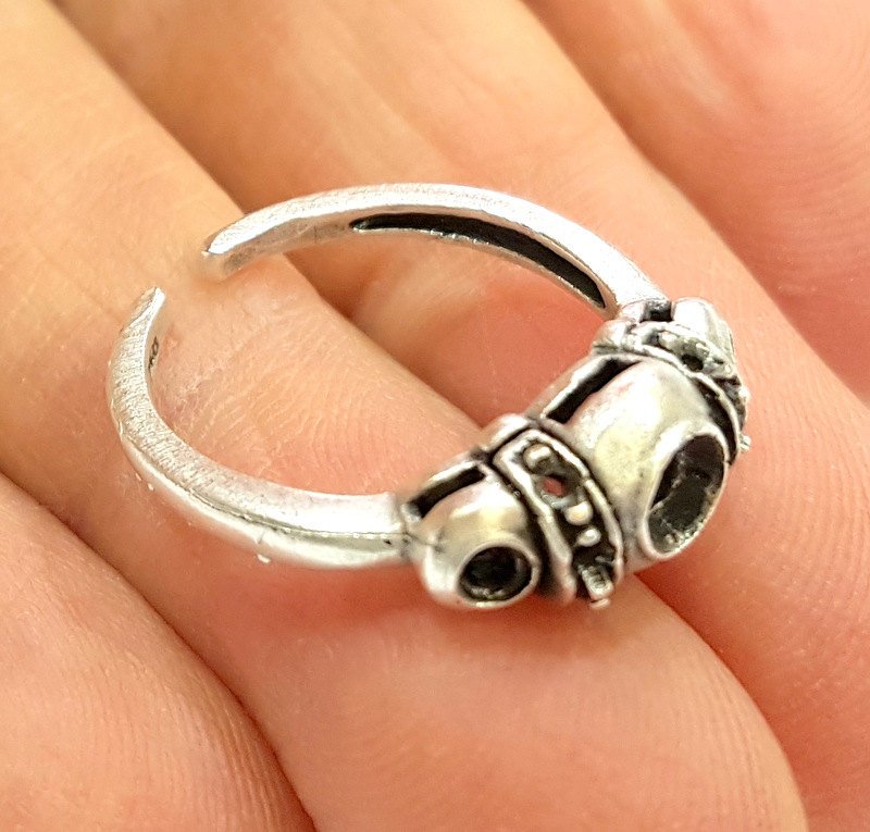 Silver Ring Blank Ring Setting Ring Bezel Base Cabochon Mountings Adjustable(for 5mm,3mm stone blanks)Oxidized Silver Plated Brass G6769