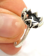 Silver Ring Blank Ring Setting Ring Bezel Base Cabochon Mountings Adjustable(for 10mm,2mm stone blanks)Oxidized Silver Plated Brass G6776