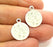 10 Silver Charms Antique Silver Plated Hammered Charms 10 Pcs  (15mm) G6787
