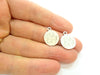 10 Silver Charms Antique Silver Plated Hammered Charms 10 Pcs  (15mm) G6787