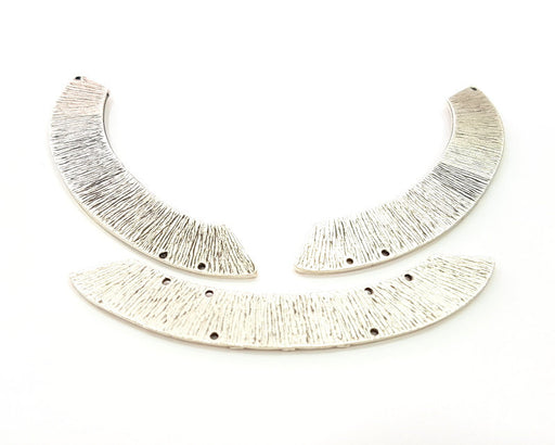 Silver Necklace Set Antique Silver Plated Collar Necklace Pendant Set Connector 3 Piece Findings G6803