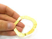 Gold Pendant Gold Plated Hammered Connector Pendant (62x51mm)  G6812