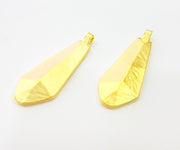 2 Gold Pendant Gold Plated Pendant (38x13 mm)  G6814
