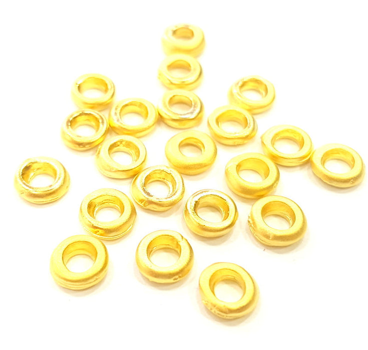 20 Gold Spacer Gold Plated Metal Beads  (8 mm)  G14067