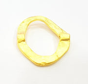 2 Gold Pendant Gold Plated Hammered Connector Pendant (31x27mm)  G11321