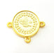 2 Gold Charms Connector Gold Plated Ottoman Signature Charms  2 Pcs (20mm)  G6824
