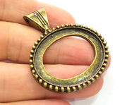 2 Pcs Antique Bronze  Pendant Blank (42x49mm blank)  G6247