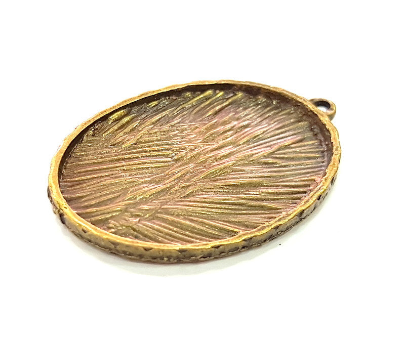 2 Antique Bronze  Pendant Blank Findings (40x30mm blank)  G6320