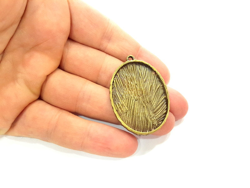 2 Antique Bronze  Pendant Blank Findings (40x30mm blank)  G6320