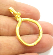 2 Knotted rope Gold Plated Charms  (38x23mm)  G6841