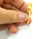 2 Knotted rope Gold Plated Charms  (38x23mm)  G6841