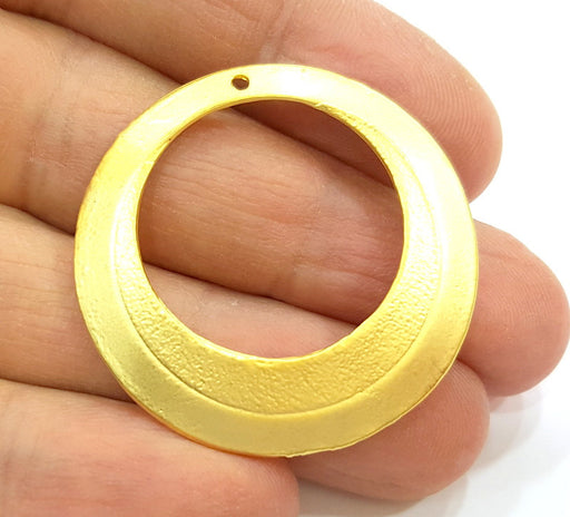 2 Circle Charms Gold Plated Pendant (37mm) G6850