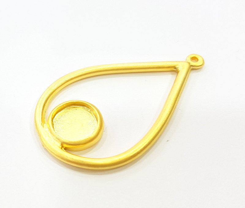 2 pcs Gold Plated Blank Earring Component Pendants (45x30mm)  G6852