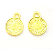 4 Gold Charms Gold Plated Ottoman Signature Charms  4 Pcs (13mm)  G6855