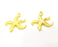 2 Gold Plated Starfish Charms Pendants (33x28mm)  G6856
