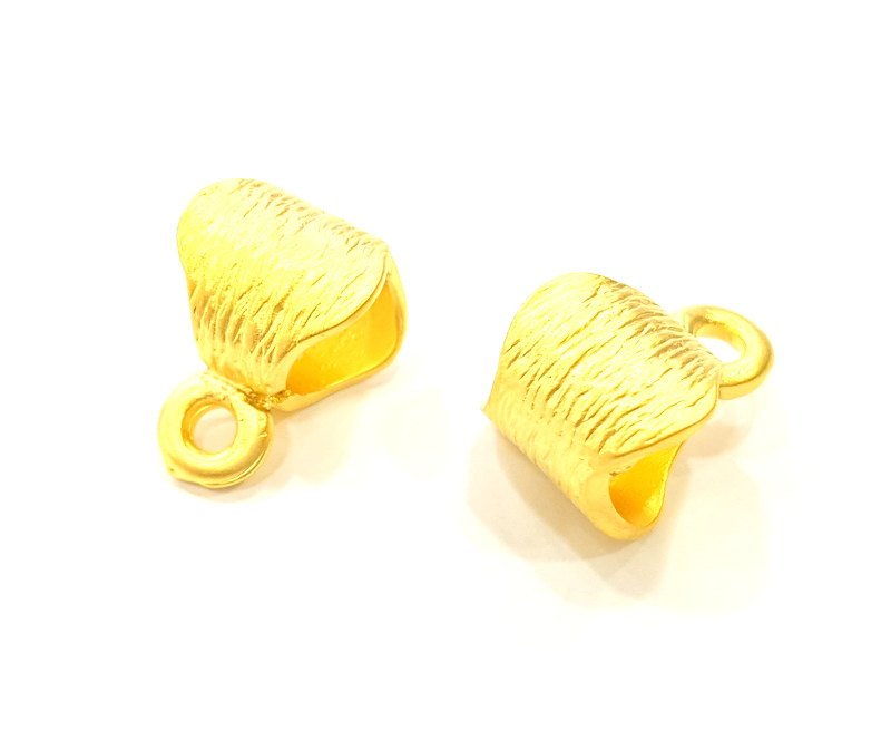 2 Gold Plated Bail Charms (17x11mm)  G6857