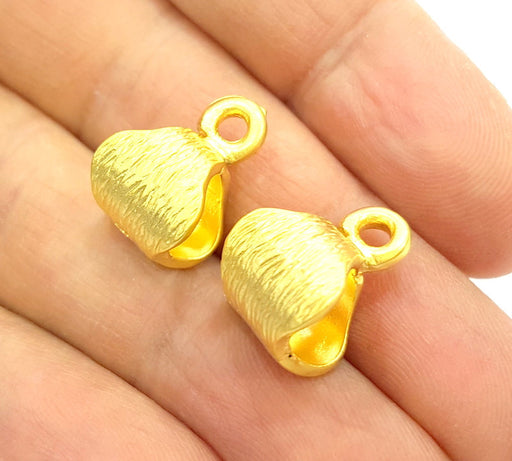 2 Gold Plated Bail Charms (17x11mm)  G6857