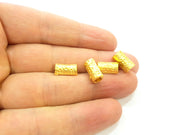 5 Gold Tube Beads Gold Plated Beads 13x7mm  G6859