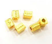 4 Gold Tube Beads Gold Plated Beads 8x6mm  G6860